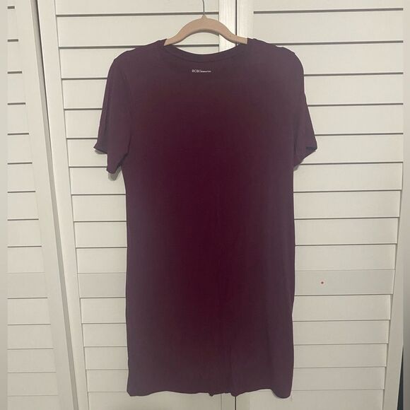 Burgundy T-Shirt Dress - Picture 1 of 4